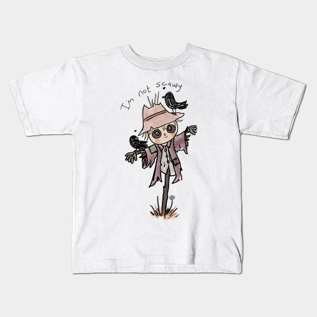 Cute Scarecrow is not scary Kids T-Shirt by Mayarart